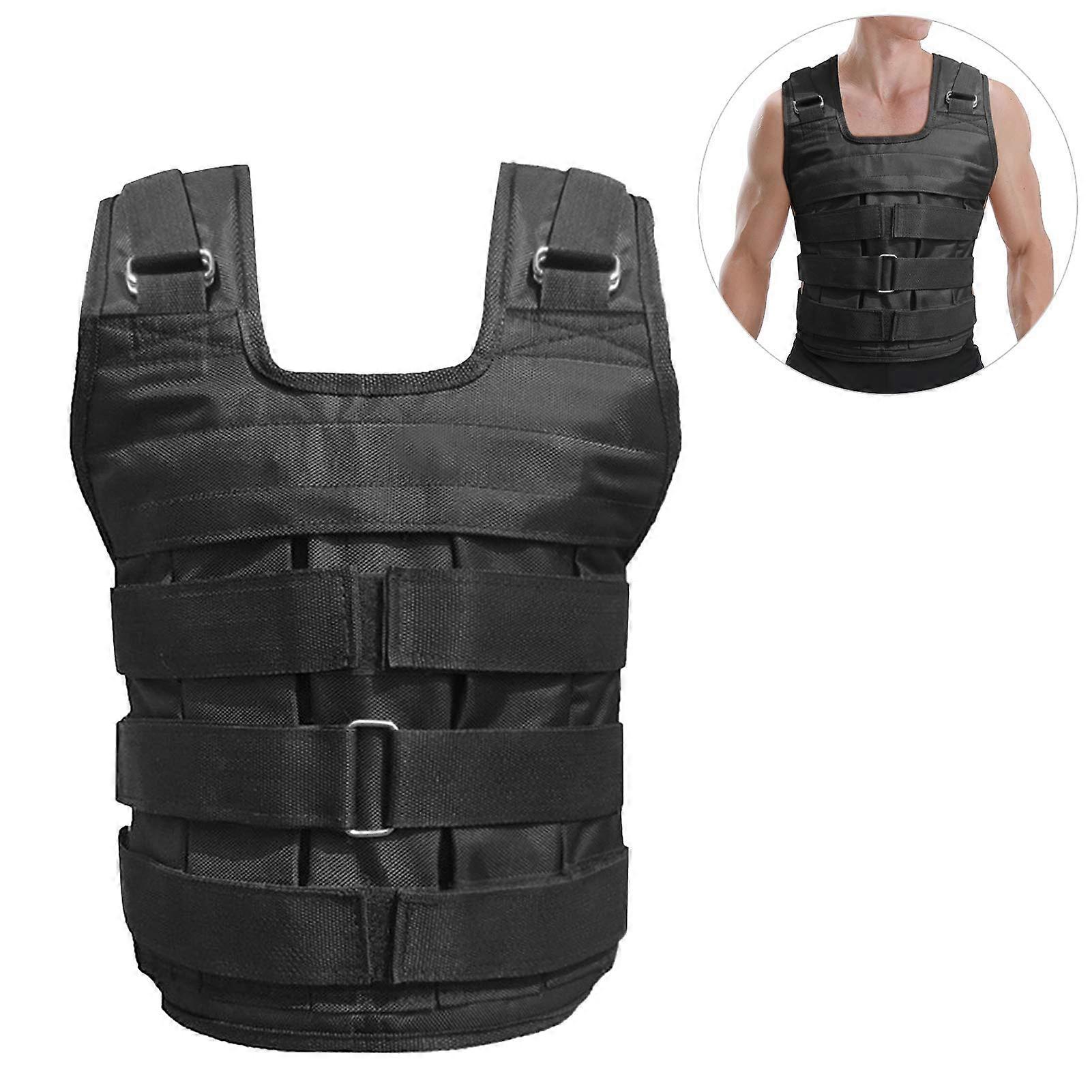 Max Load 50kg Adjustable Weight Vest Weight Jacket Oxford Exercise Weight Load Fabric Strength Training (Empty)