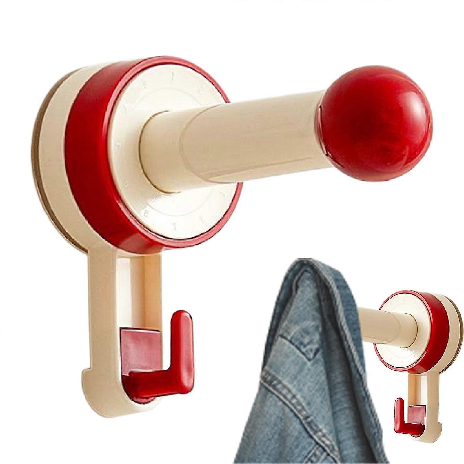 Adjustable Suction Cup Hooks for Shower Bathroom, No Drilling for Rentals Red