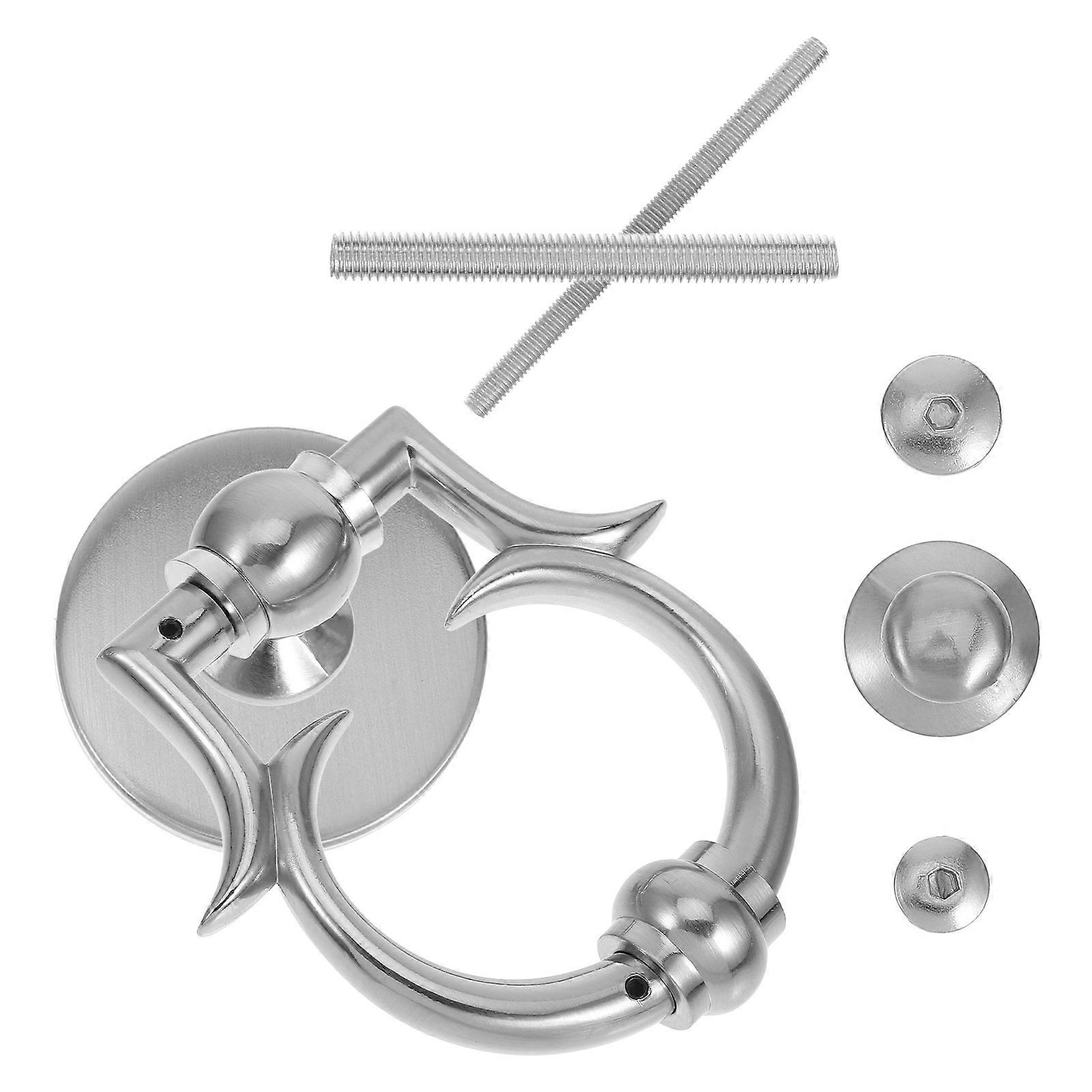 Elegant European Style Ring Handle Set – Minimalist Design for Stylish Security, Unique Front Door Accent with Alert Sound Feature