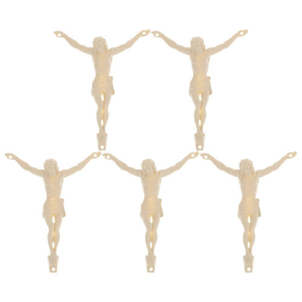 5pcs DIY Jesus Statue Figurine Craft Wall Cross Decoration Lightweight Religious Home Office Decor for Craft Projects Photography Props