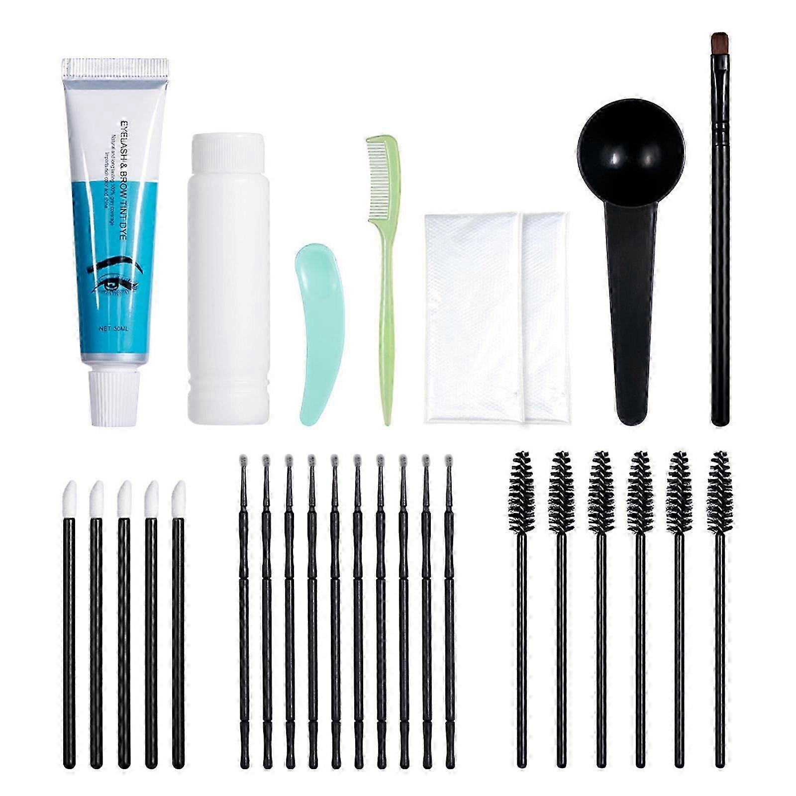 Kit de teinture instantanée des sourcils, ensemble professionnel de coloration des cils et des sourcils Utilisation à domicile durable et naturelle