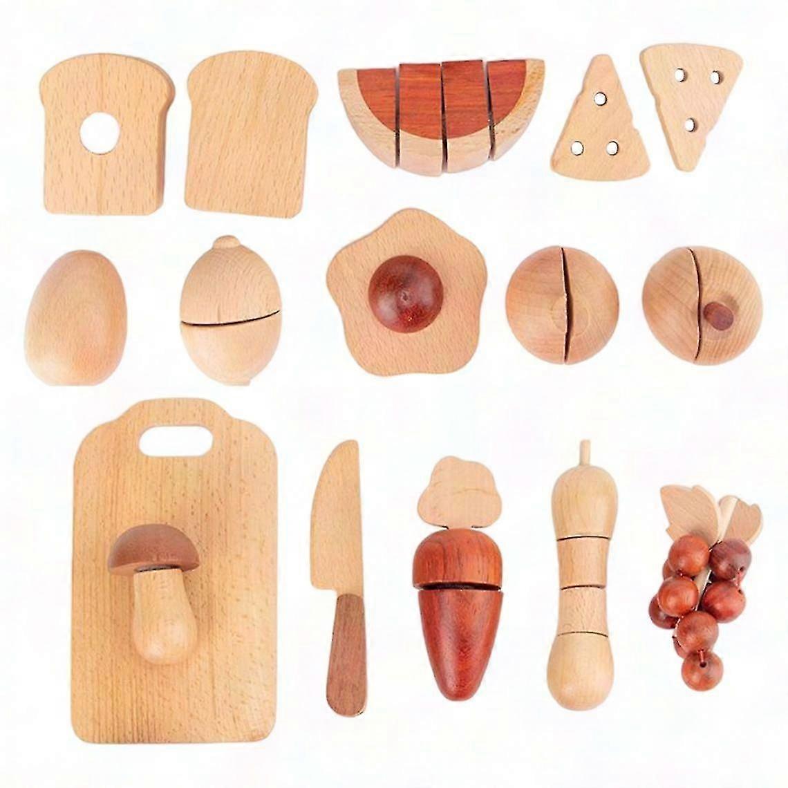 Wooden Play Cutting Vegetables Pretend Play Set
