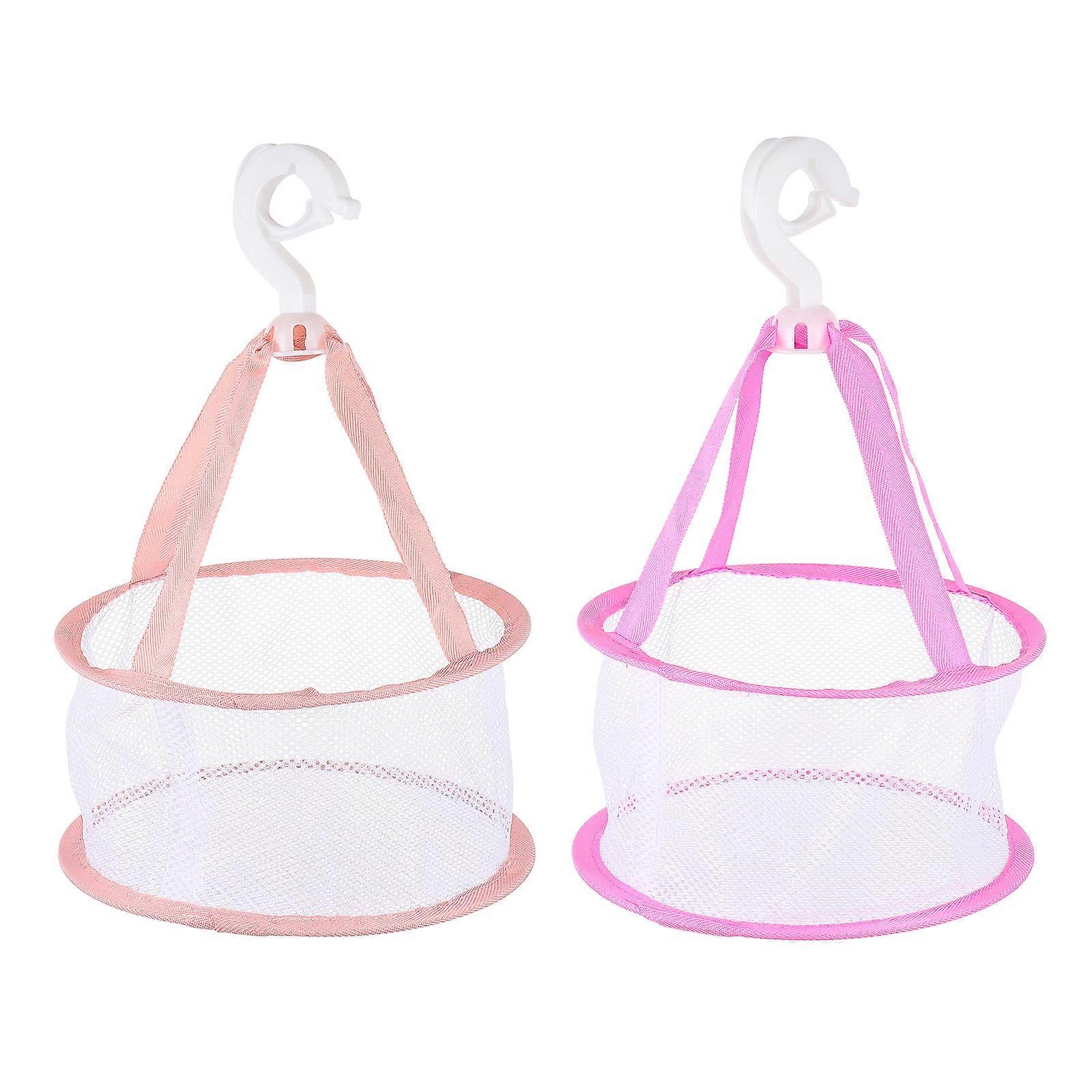 Makeup Puff Drying Basket for Storing 2Pcs Pink Cosmetic Tools