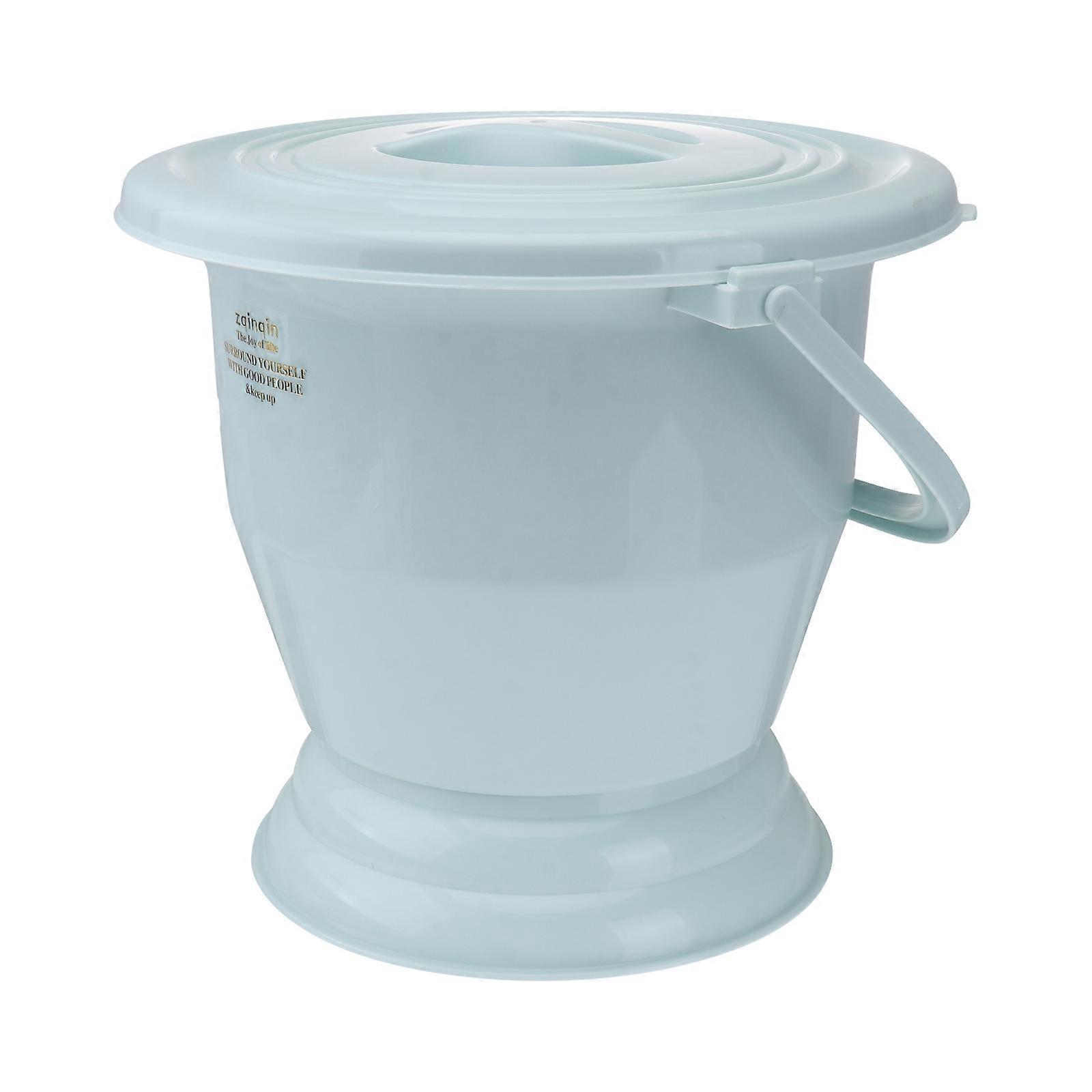1pc Plastic Buckle Spittoon Bed Pan with Handle for Household Night Urine Pot