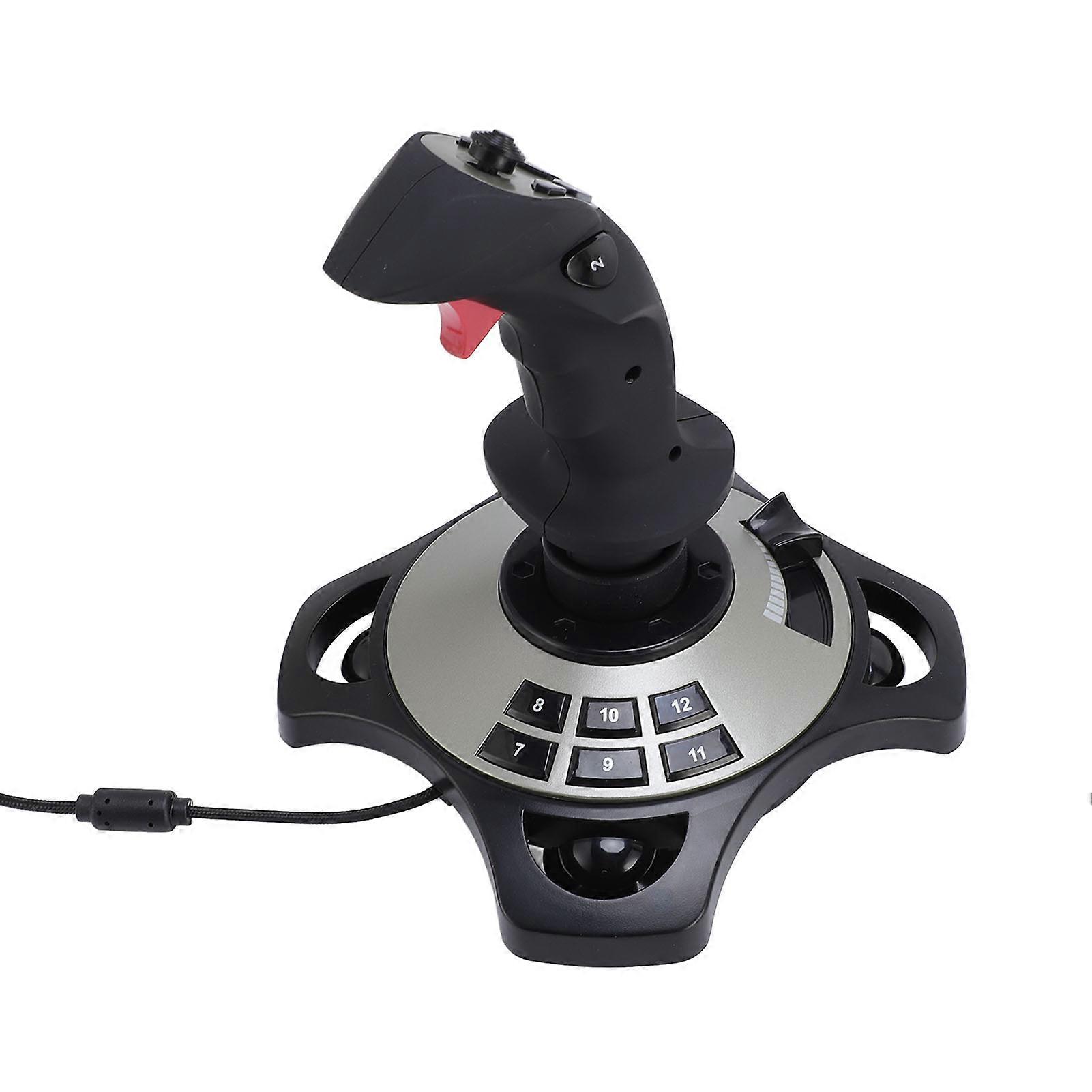 Wired USB Flight Simulator Joystick Controller with Vibration, 1.8m Cable for Win 7/8/10/11