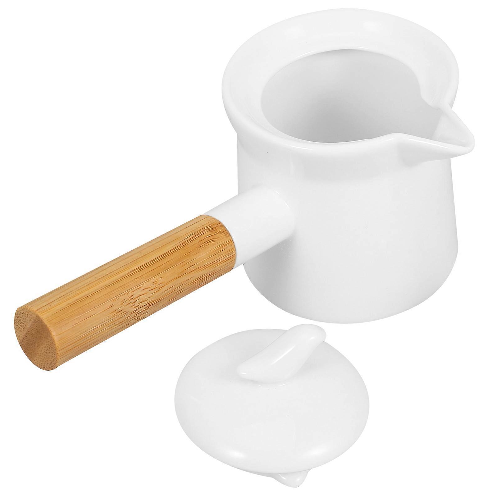 Butter Warmer Pot With Lid Ceramic Saucepan For Home Users 7.3×5.1×3.3in 1Pack