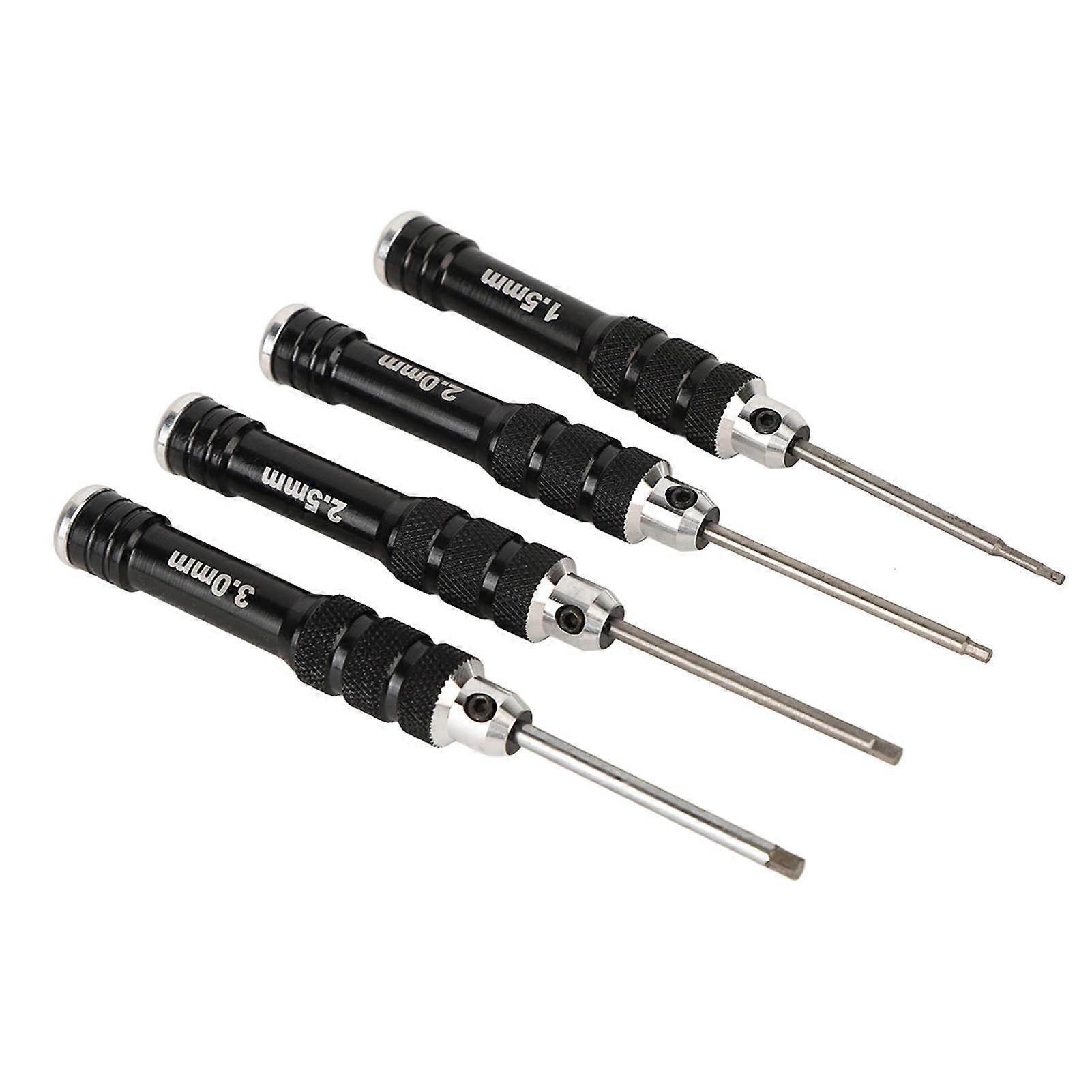 4pcs Screwdriver Ultrahard Slip Resistant Handle Durable Rust Proof Screwdriver Set for Repairing