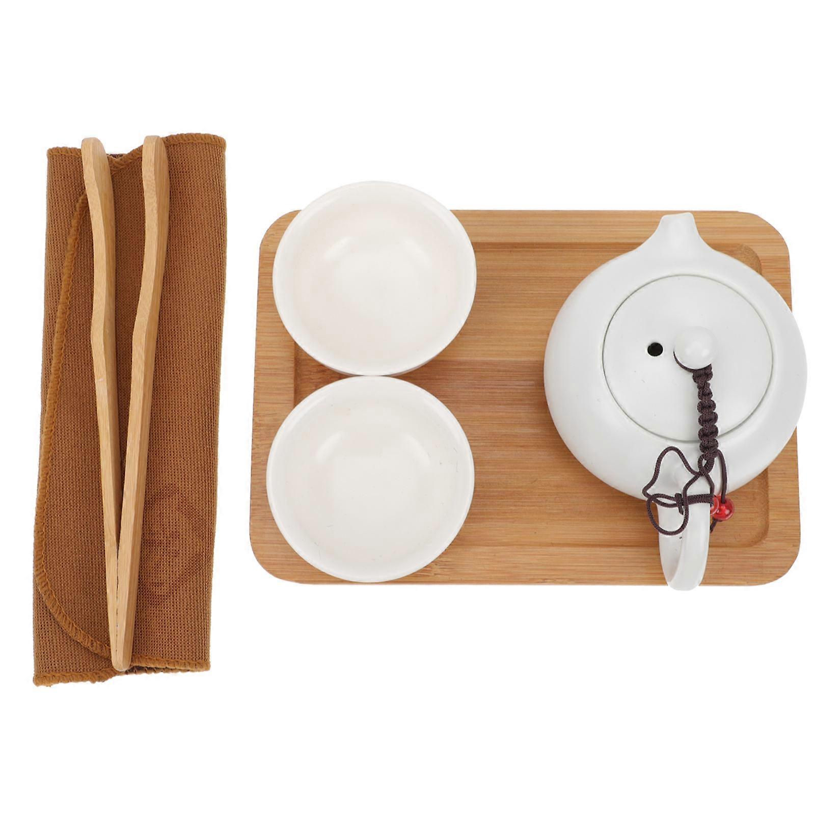 Compact Tea Set Kit Ceramic Teacups Easy To Clean For Office Use 1Set