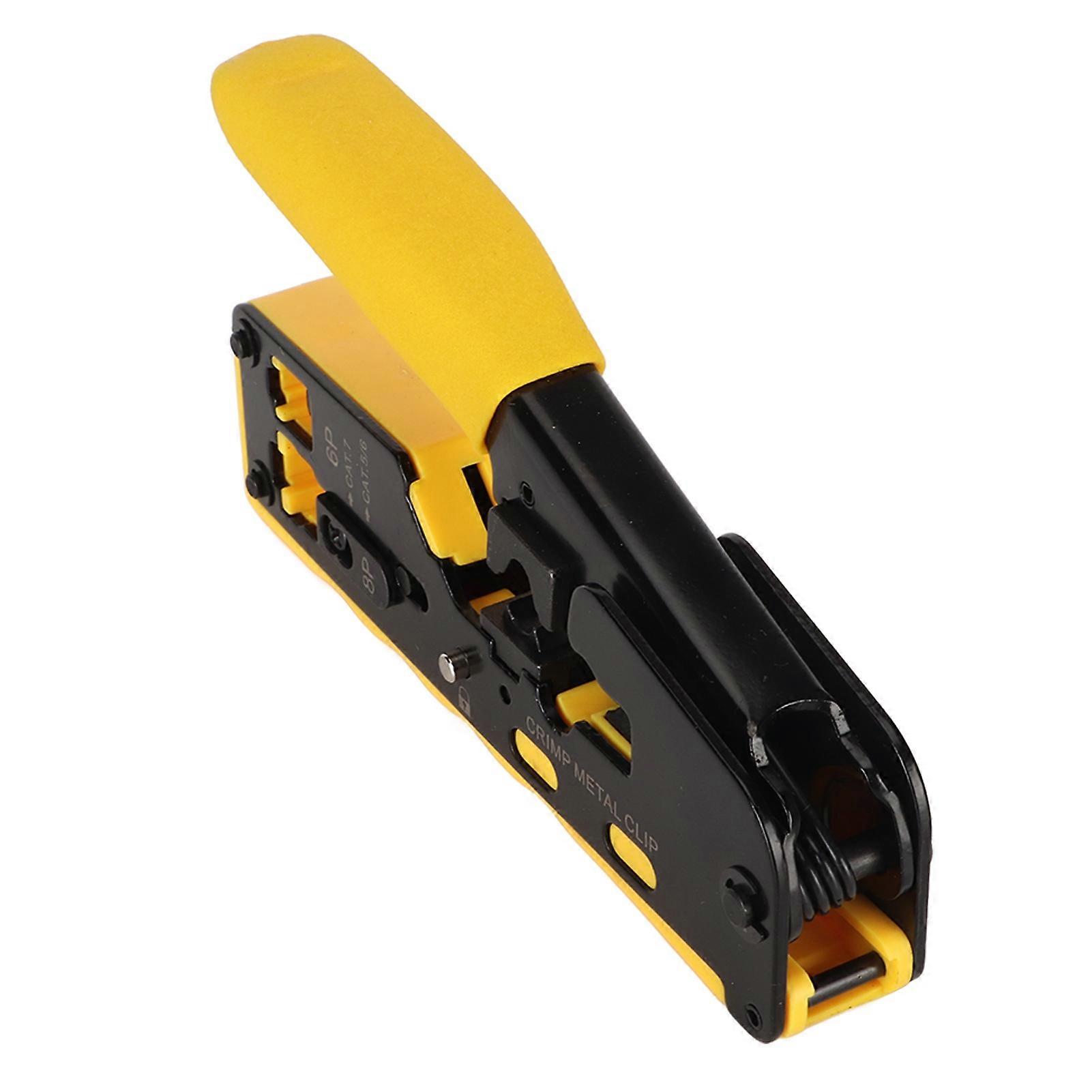Ethernet Crimping Tool Adjustable Mode Anti Slip Texture Safety Lock Effortless RJ45 Crimp Tool for CAT5e 6e 7e 