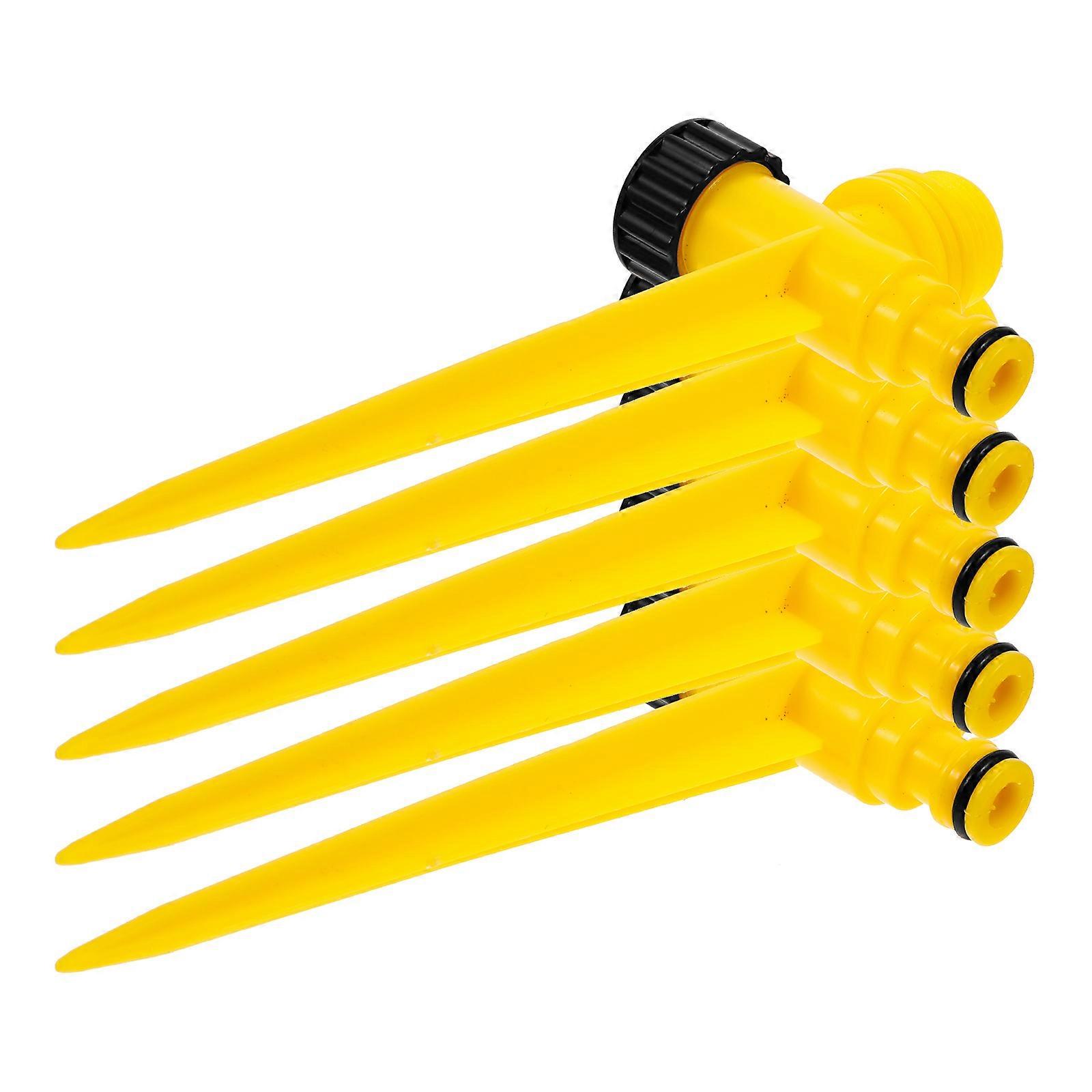 Sturdy Plastic Sprinkler Spikes for Home Use Yellow Color Ensuring Stability and Durability 5 Pieces