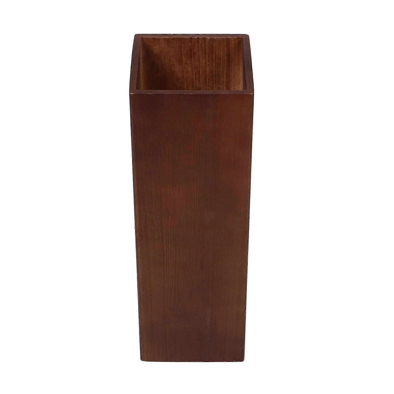 Durable Wooden Umbrella Holder with Large Capacity and Vintage Design for Home Office Storage Use Light Brown