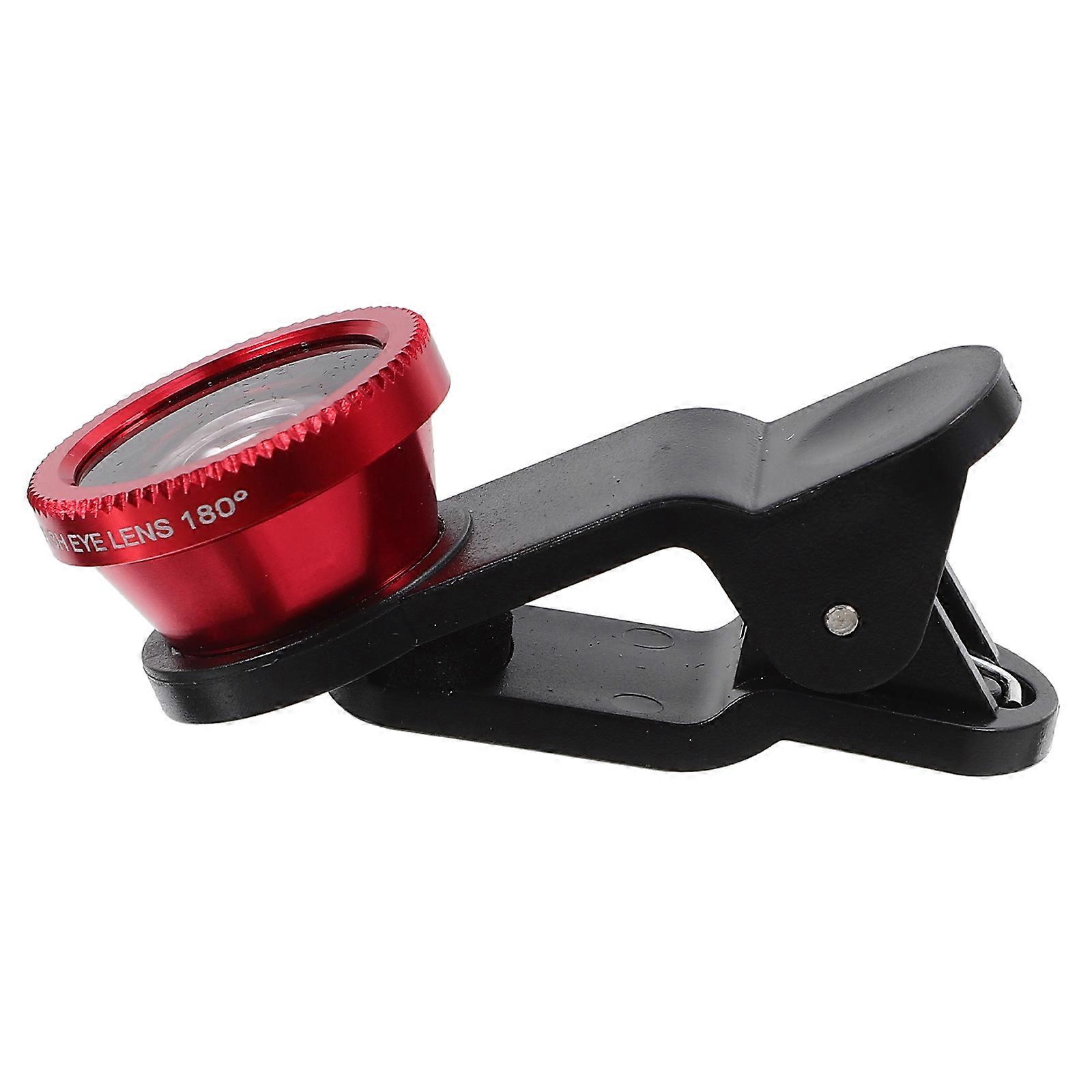 Camera Lens Phone Macro Lens Set For Smartphone Photography Red Lens With Black Clip 2Sets