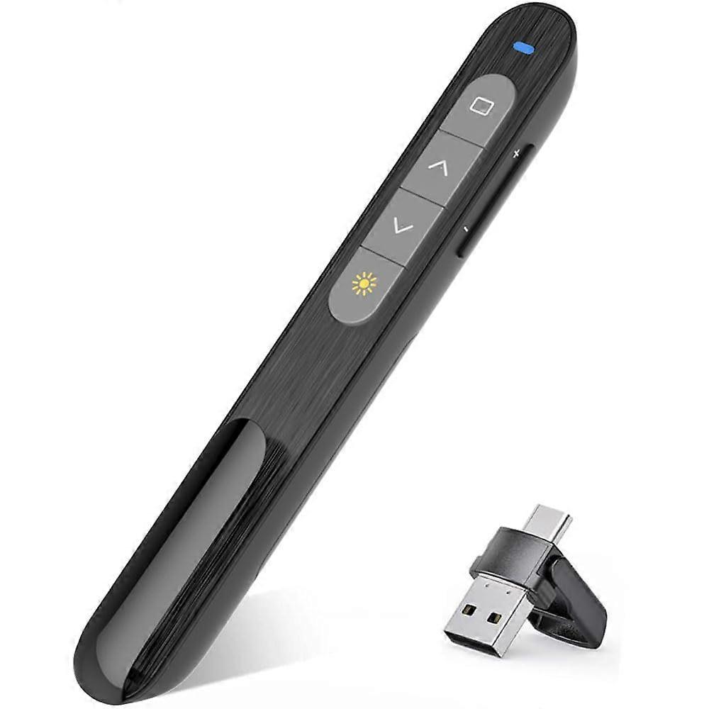 2in1 USB Type C Wireless Presenter Pointer, Hyperlink Volume Remote Control