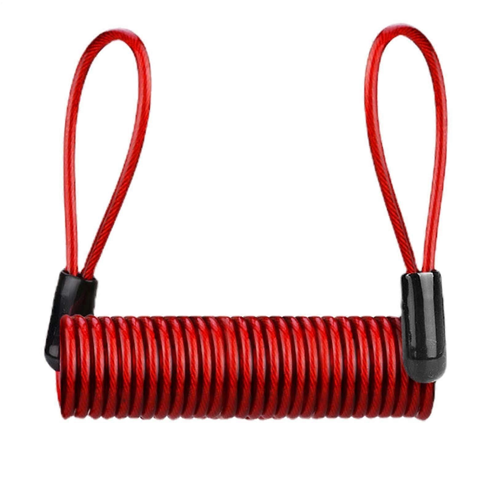 Lock Memory Cable   Strength AntiTheft Disc Brake Lock  Portable Spring Rope  MultiColor Loop for Scooter Motorcycle Red