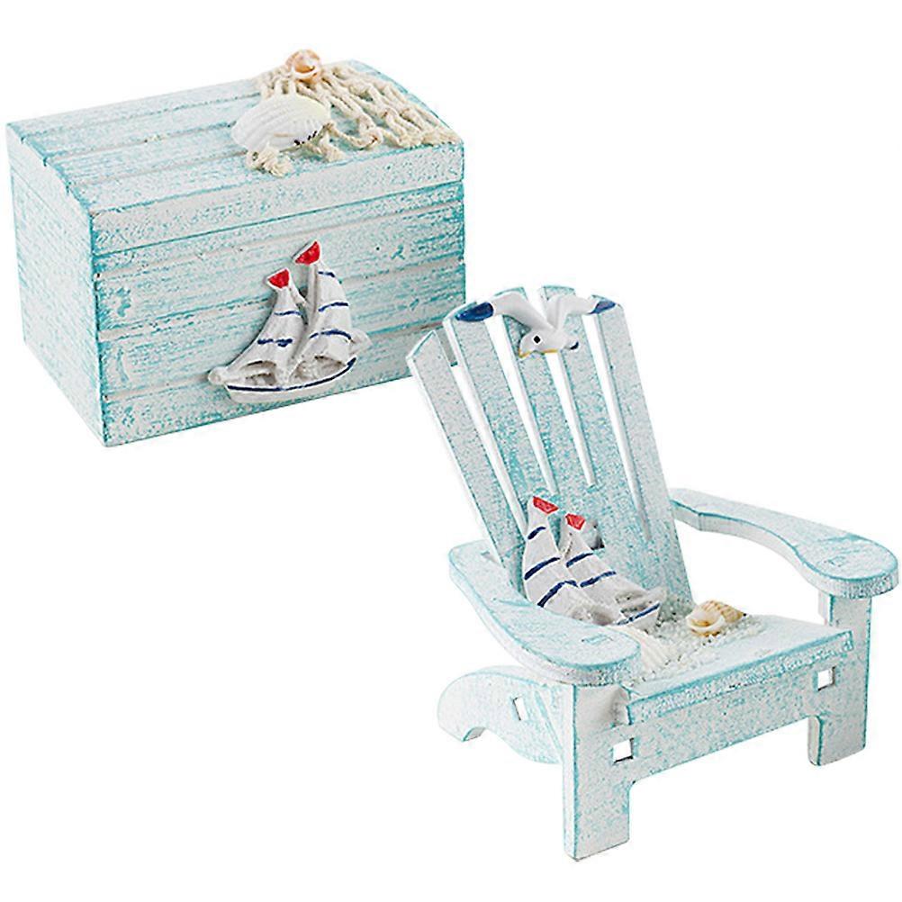 Mediterranean Style Mini Wooden Chair Decorations for Home Desk Craft Decor Multi Color pine