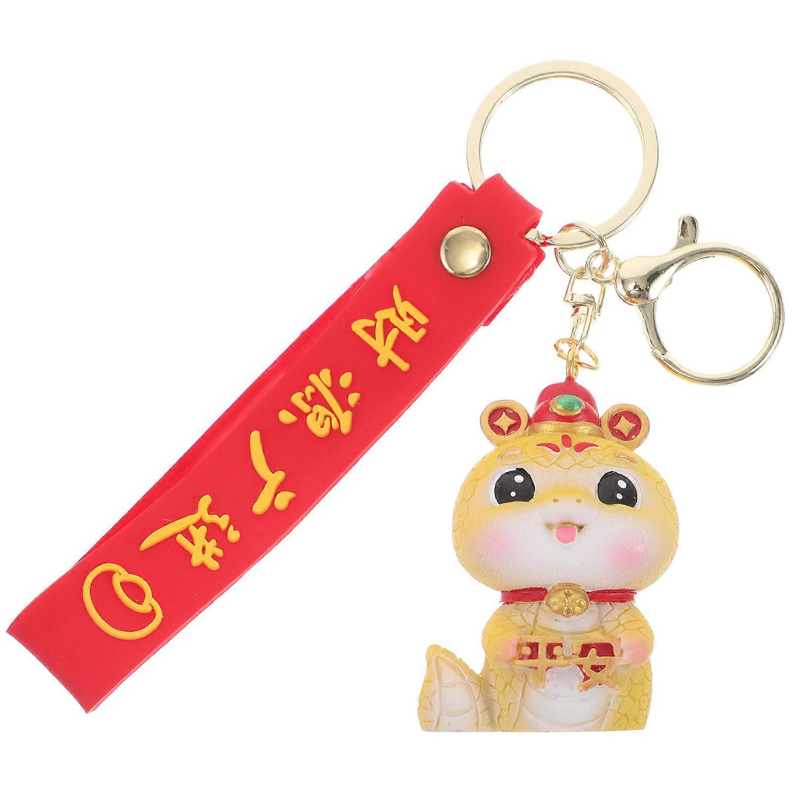 Creative Cute Snake Pendant Keychain Lucky Charm Adults Key Owners Daily Use Small Design 5.50X3.50X3.30CM