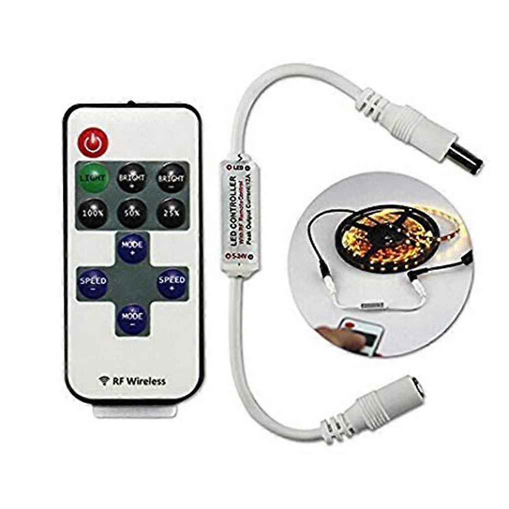 5-24V LED Strip RF Wireless Dimmer Remote Control with 11 Buttons, Plastic Design, Compatible with LED Lights