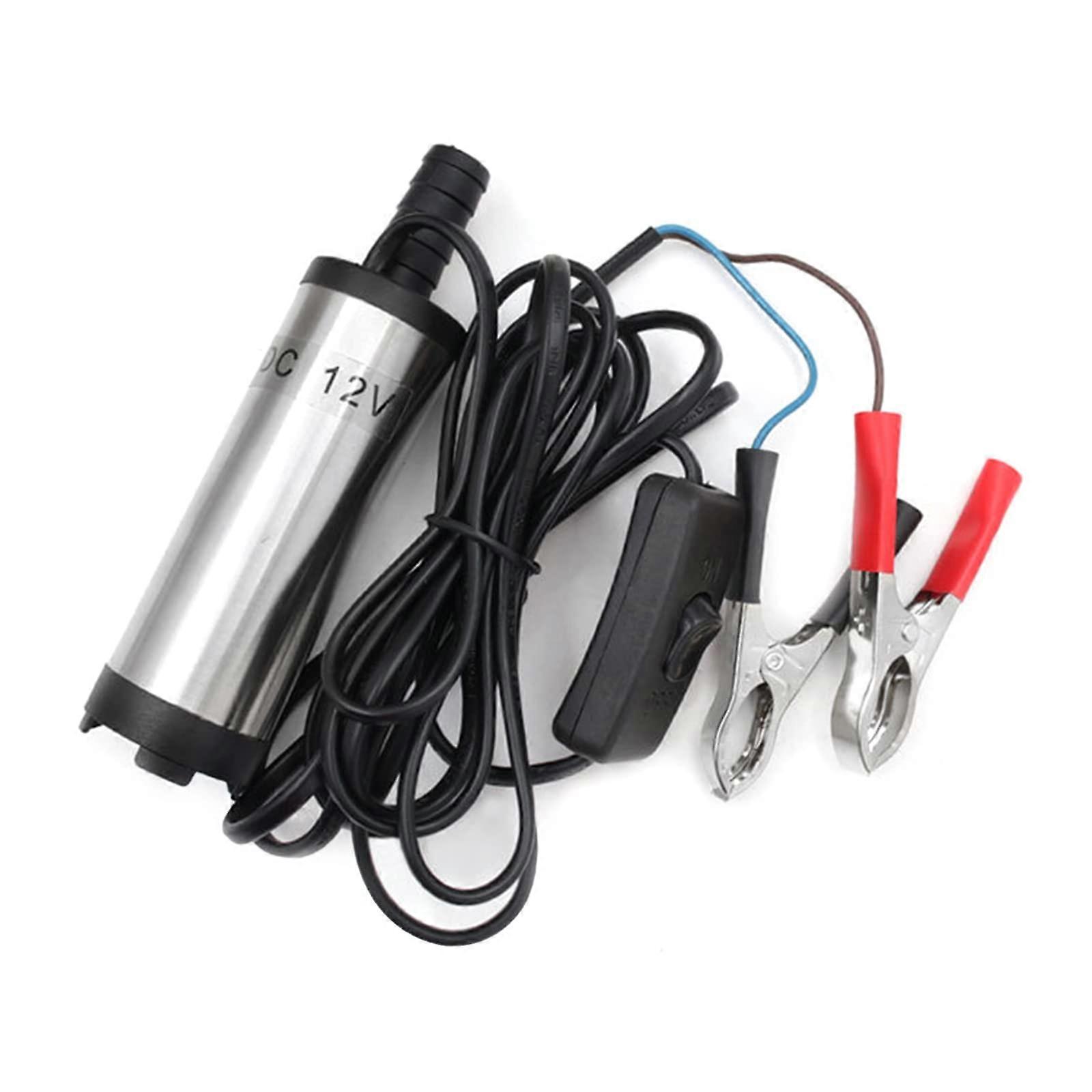 12V Electric Stainless Steel Pump for Oil and Water, Portable, Durable, High Efficiency, Compatible with Various Fluids
