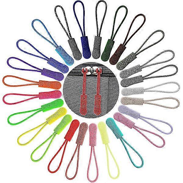 50 Pcs Zippers, Replacement Nylon Drawstring Zipper Extension Zipper Pulls for Backpacks, Luggage