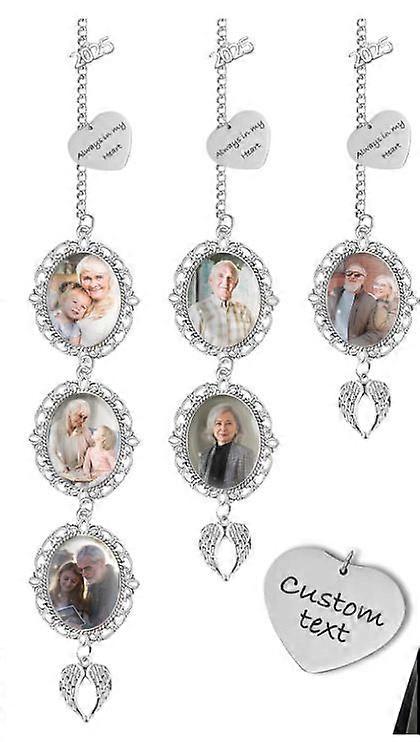 Memorial Graduation Tassel Charm: Chain with Photo Insert Frame - Metal Antique-Style Keepsake - DIY Graduation Cap Decoration for Diploma Display