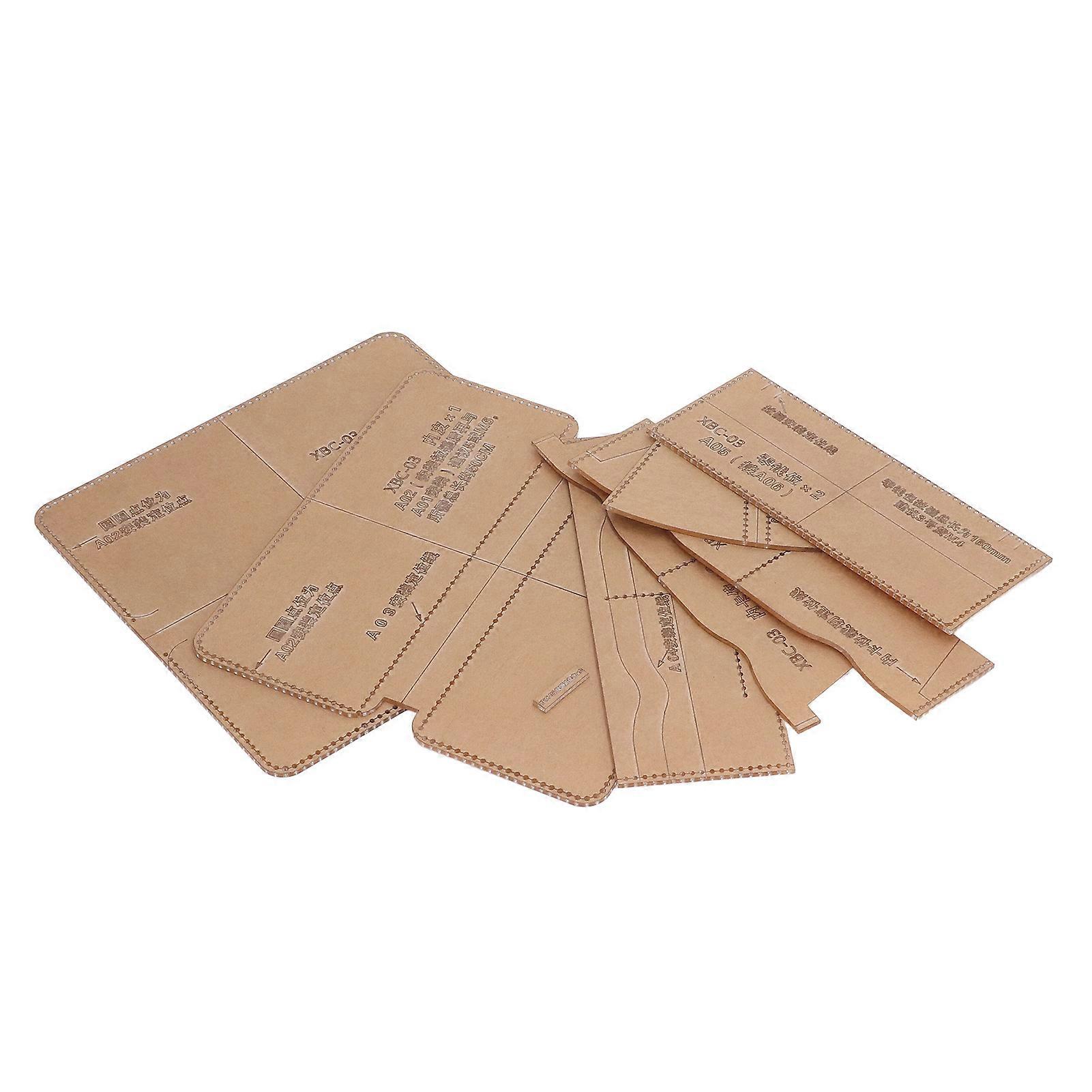 8pcs Wallet Acrylic Template Professional Precise Cutting Clear Long Wallet Pattern Template for DIY Hand Craft 