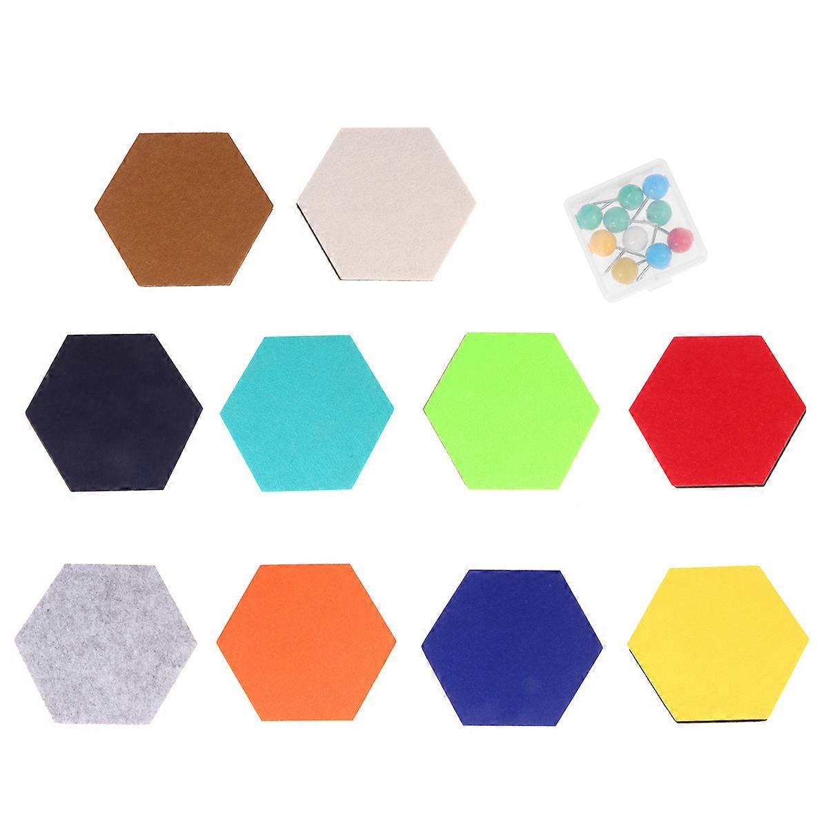 Creative Felt Wall Sticker for Decoration Use Assorted Color Hexagon Mural Sticker 10pcs