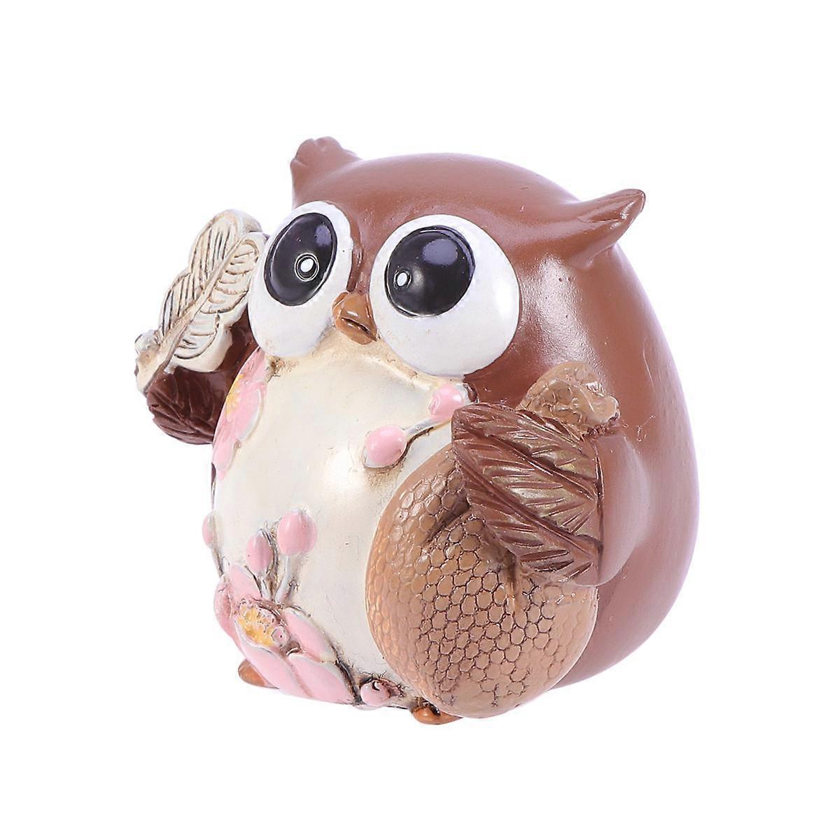 Owl Shaped Figurine Craft for Decoration Made of Resin in 7 inch