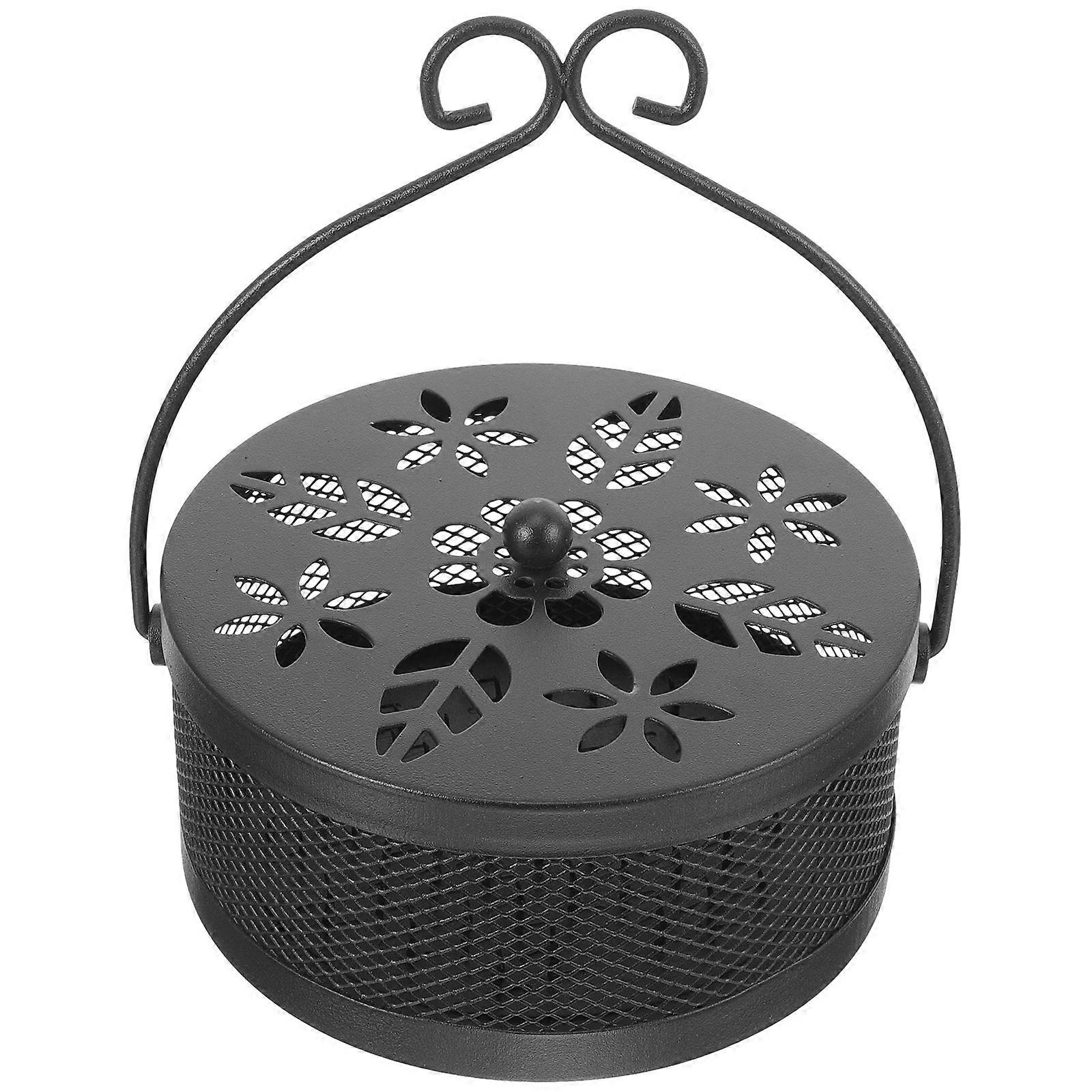 Useful Coil Case For Household Users In Black Color With Non-slip Curved Handle And Incense Holder Feature 1Pack