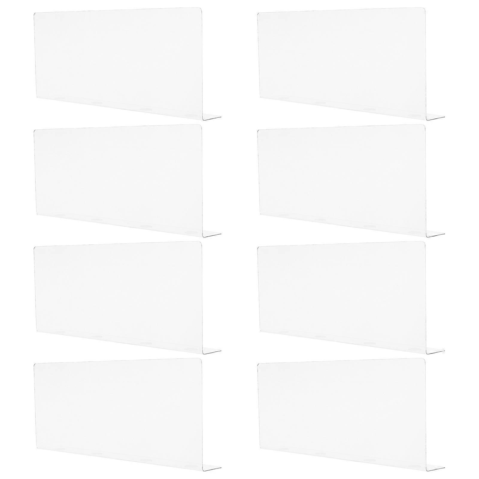 Acrylic Shelf Separation 8Pcs Transparent Dividers For Closet Organization 28 Cm For Shoes And Books