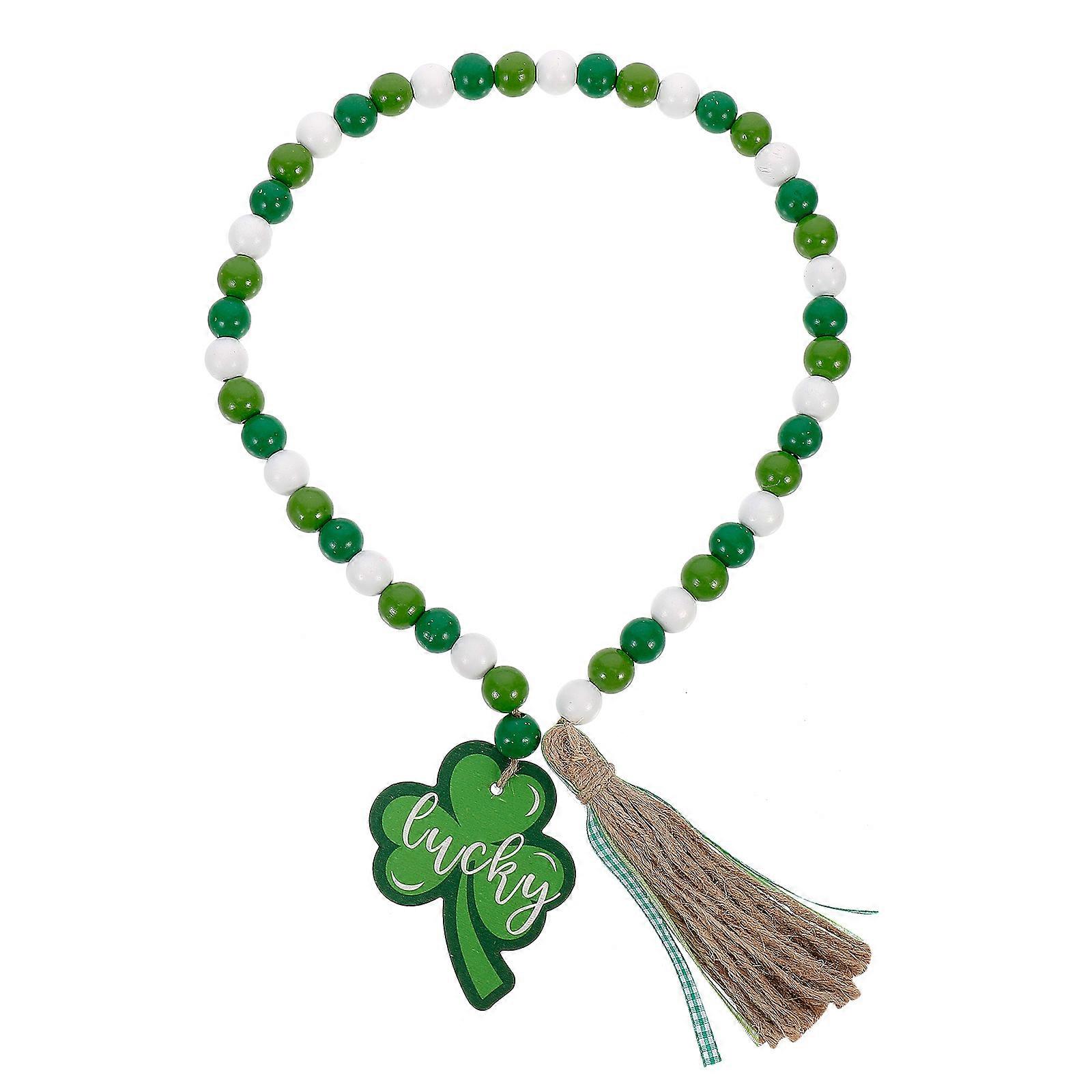 Farmhouse Bead String With Natural Wood For Festive Atmosphere Enhancement During St Patrick's Set