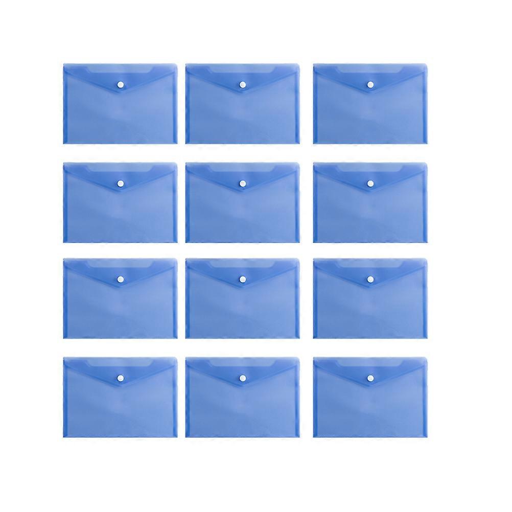 12pcs Plastic Button Document Bags Semi Transparent File Organizers for Home, Office, and School Use Easy to Clean Storage for Papers, Magazines,