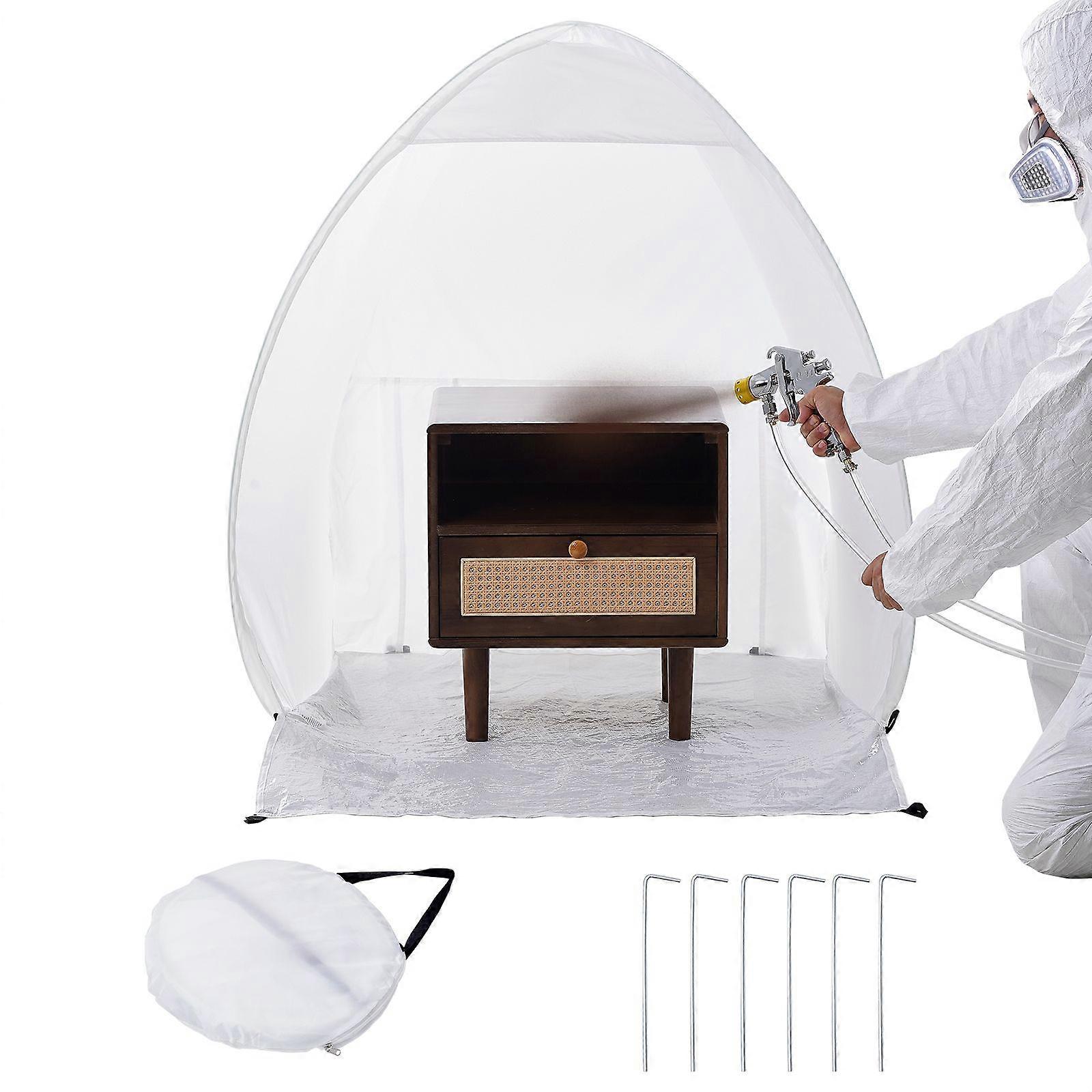 Spray Paint Shelter, 40 x 35 x 40 in Pop-Up Portable Spray Paint Tent with Built-In Floor, Exhaust Window and Storage Bag