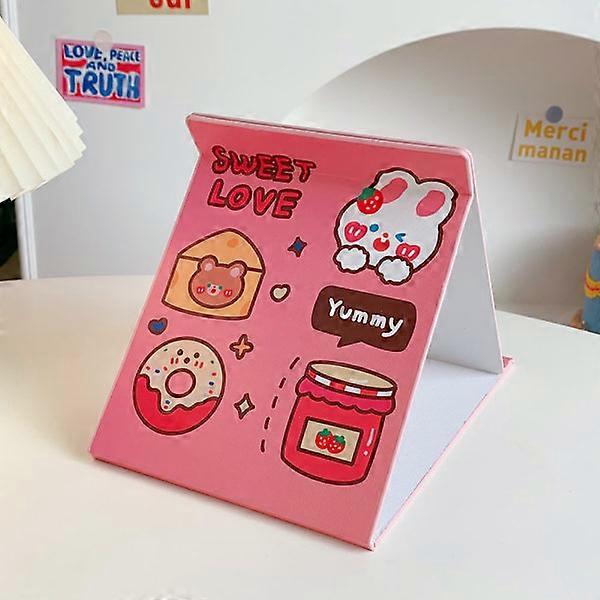 Folding full-screen makeup mirror, cute desktop, laptop can support a small mirror (1),