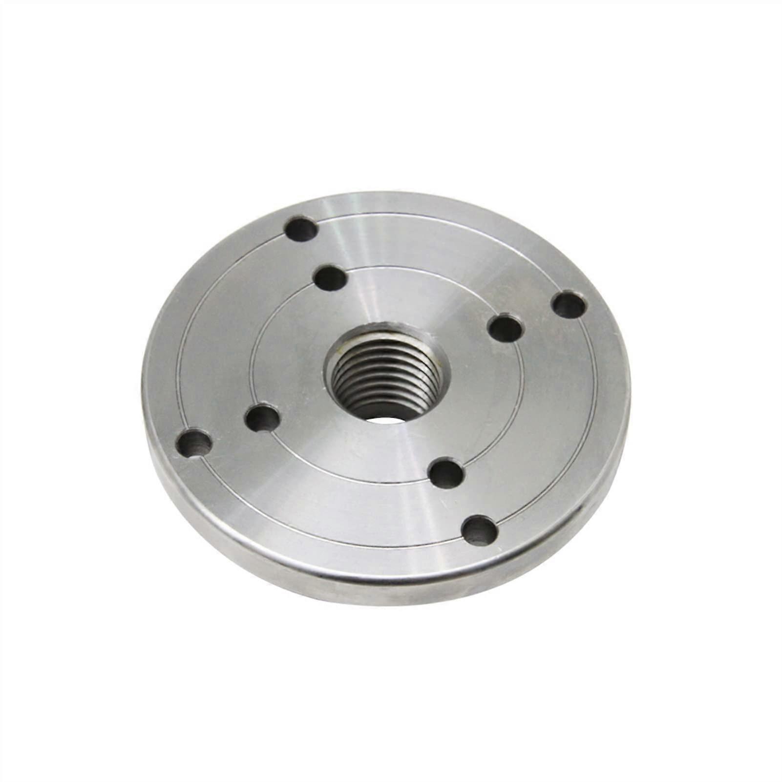 Floor Threaded Flanges, 4In Steel Wood Lathe Chuck Face Plate Nutsert, 1In X 8TPI Thread Flange, M33X3.5, M18X2.5