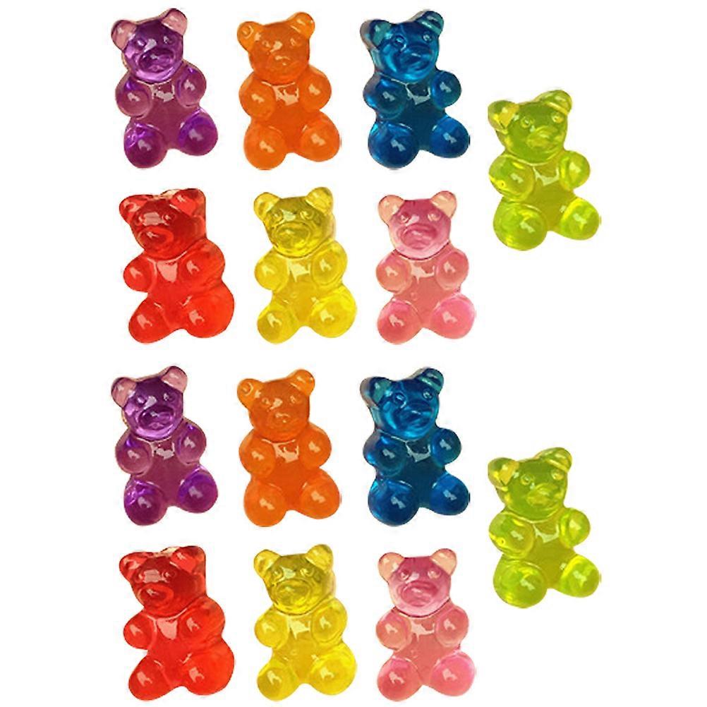Adorable Bear Shaped Ear Studs Cute Small Earrings for Women Assorted Color Lightweight Plastic Resin 7 Pairs