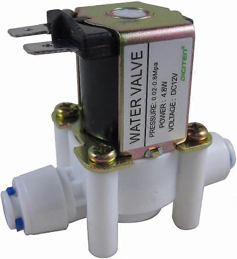 DC 12V 1/4" Inlet Feed Water Solenoid Valve Quick Connect N/C normally Closed