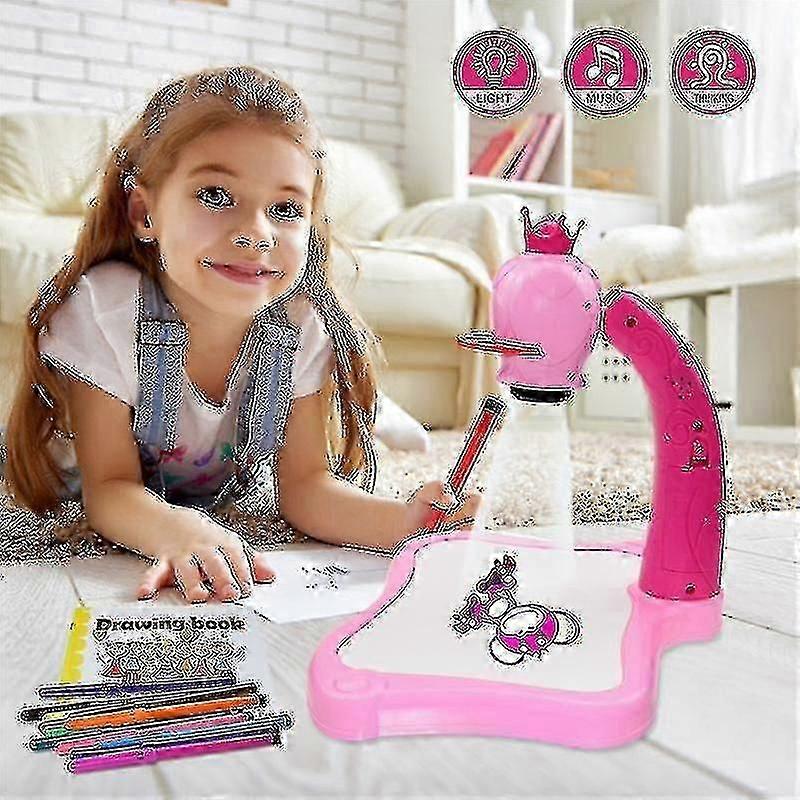 Children Led Projector Art Drawing Table Toys Kids Painting Board Desk Arts And Crafts Projection Educational Learning Gifts Toy