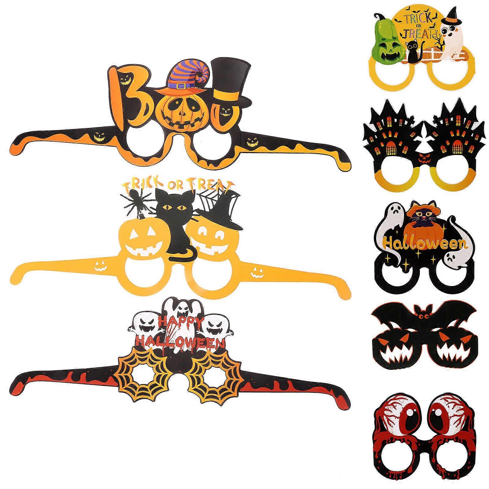 Party Prop Halloween Glasses 8Pcs Funny Eyewear Assorted Color Ideal For Special Occasions And Gatherings