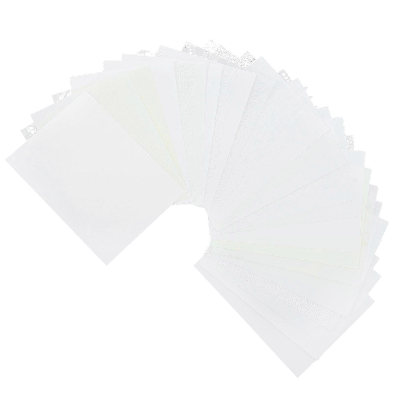 Scrapbook Supply 30 Sheets Background Papers DIY Material Ideal For Home Use Rectangular White Folding Paper 30Sheets