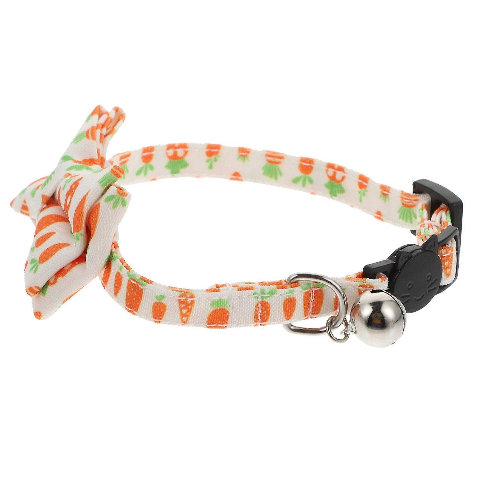 Adjustable Cat Bow Tie Collar with Bell, Soft Cloth Material, Comfortable Fit for Kitten and Puppy, Stylish Pet Necklace with Safety Bell for Easy