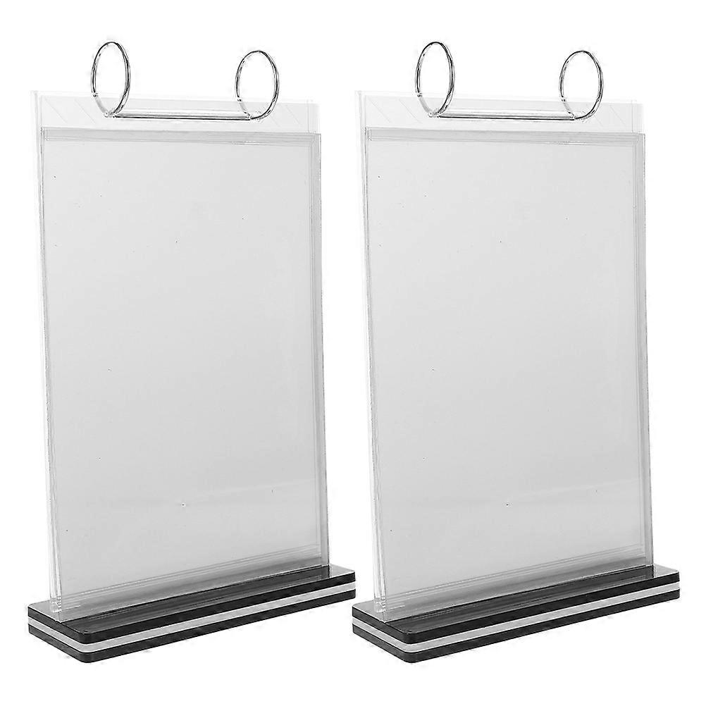 Flip Menu Stand Holder Tabletop Display for Restaurants PVC Construction A6 Size 2Set