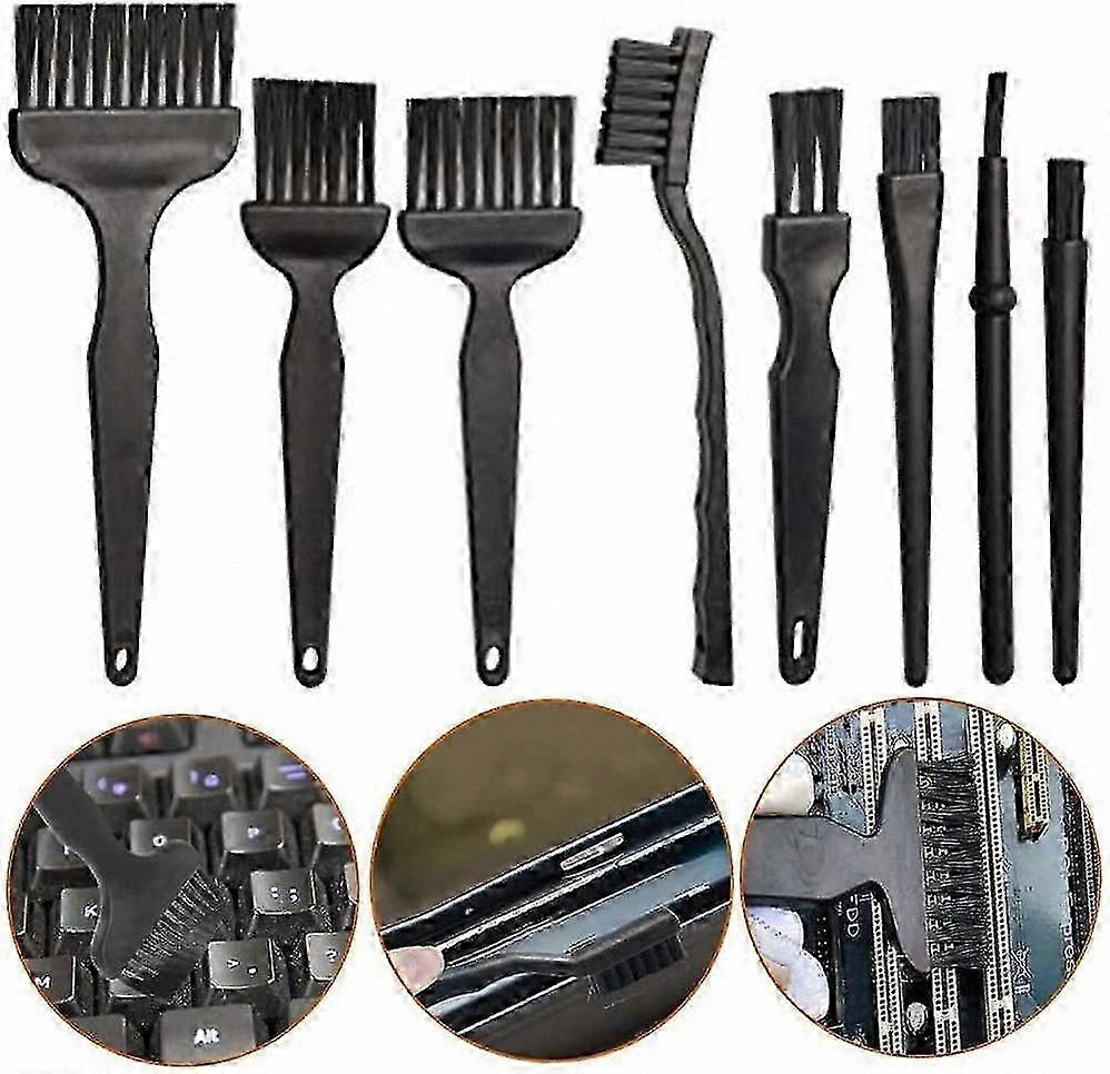 8-Pack Static-Free Cleaning Brushes - Plastic Handle for Electronics and Computer Maintenance