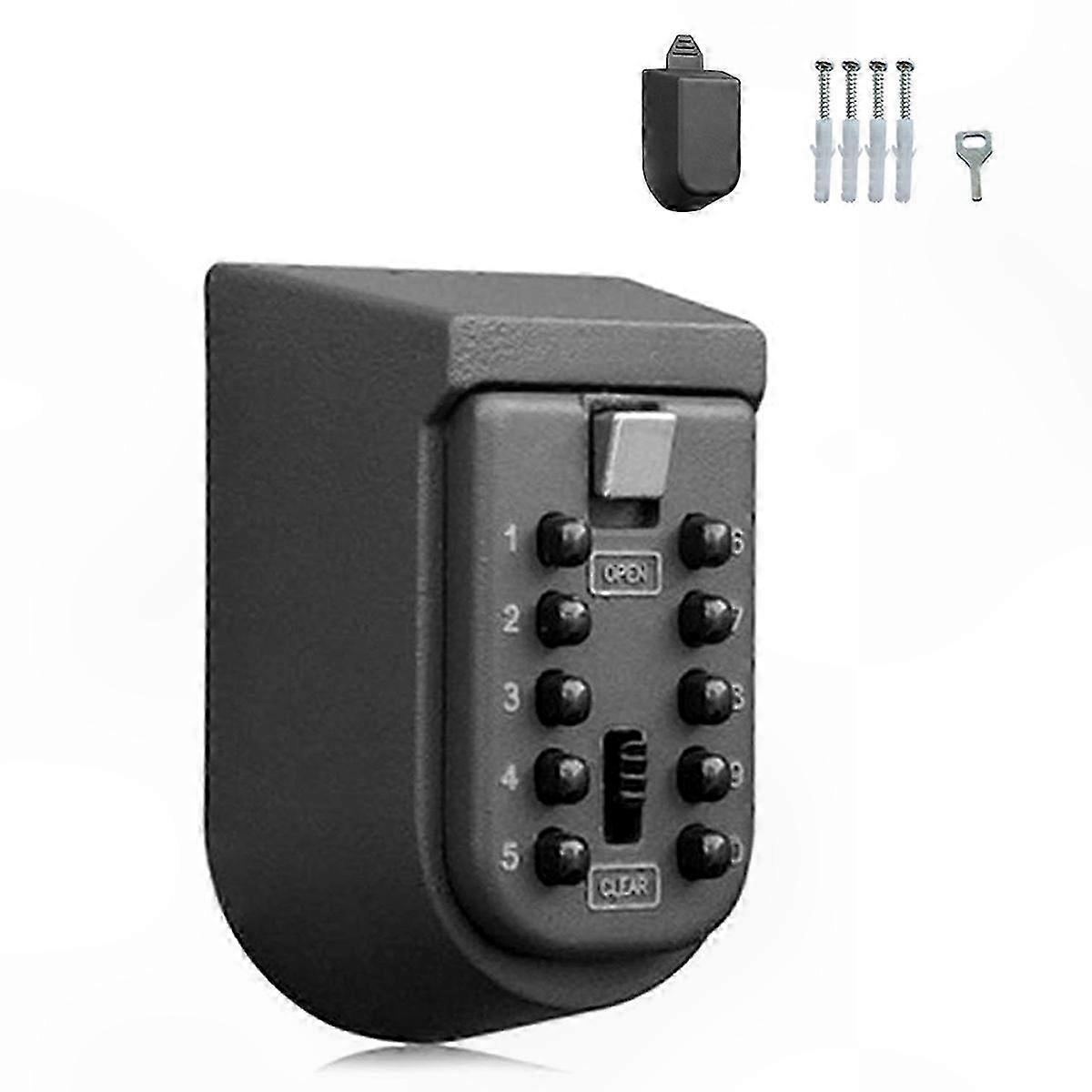 Weatherproof Key Storage Box with 10-Digit Combination Lock for Home and Outdoor Use