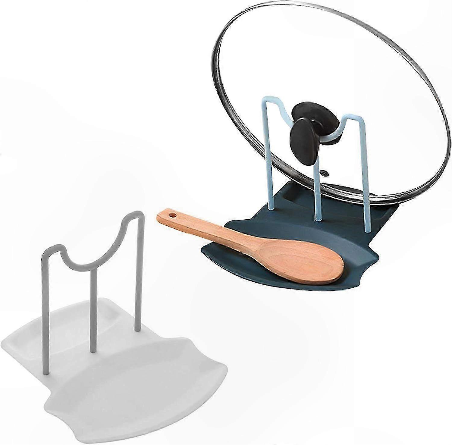 Multi-Functional Kitchen Organizer for Pot Lids and Utensils, 2-Pack, Blue/White