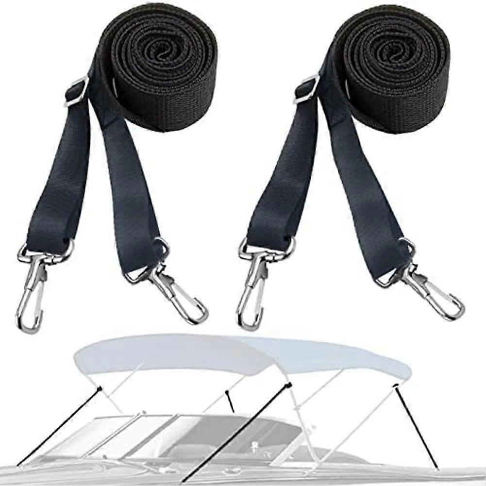Secure Your Awning with 2X Adjustable Marine Straps and Snap Hooks for Boats, Waterproof, Heavy-Duty, 10ft Length