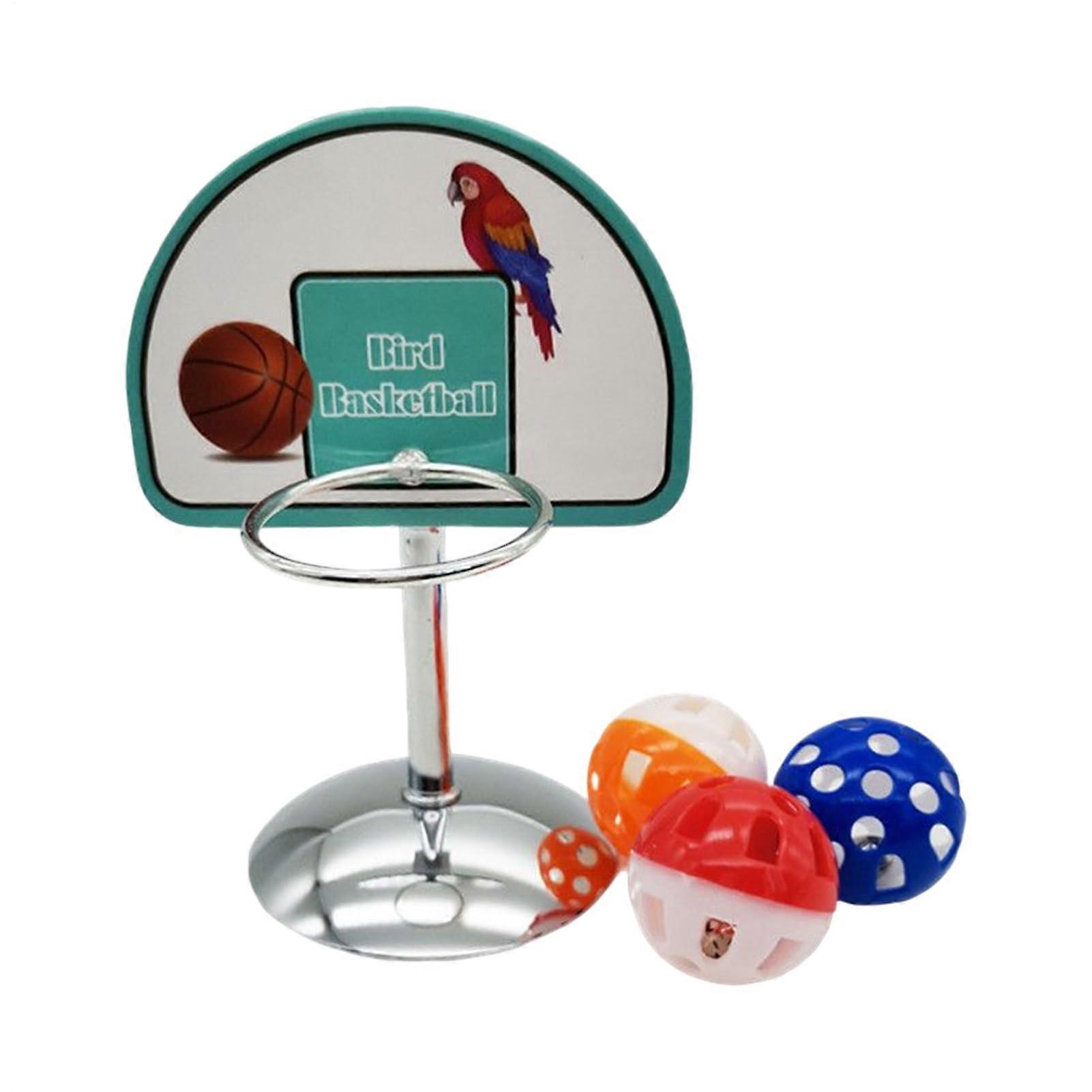 Parrot Toy Basketball Interactive Cage Toy With 3 Balls For Cockatiel Conure, Medium Size Bird Enrichment