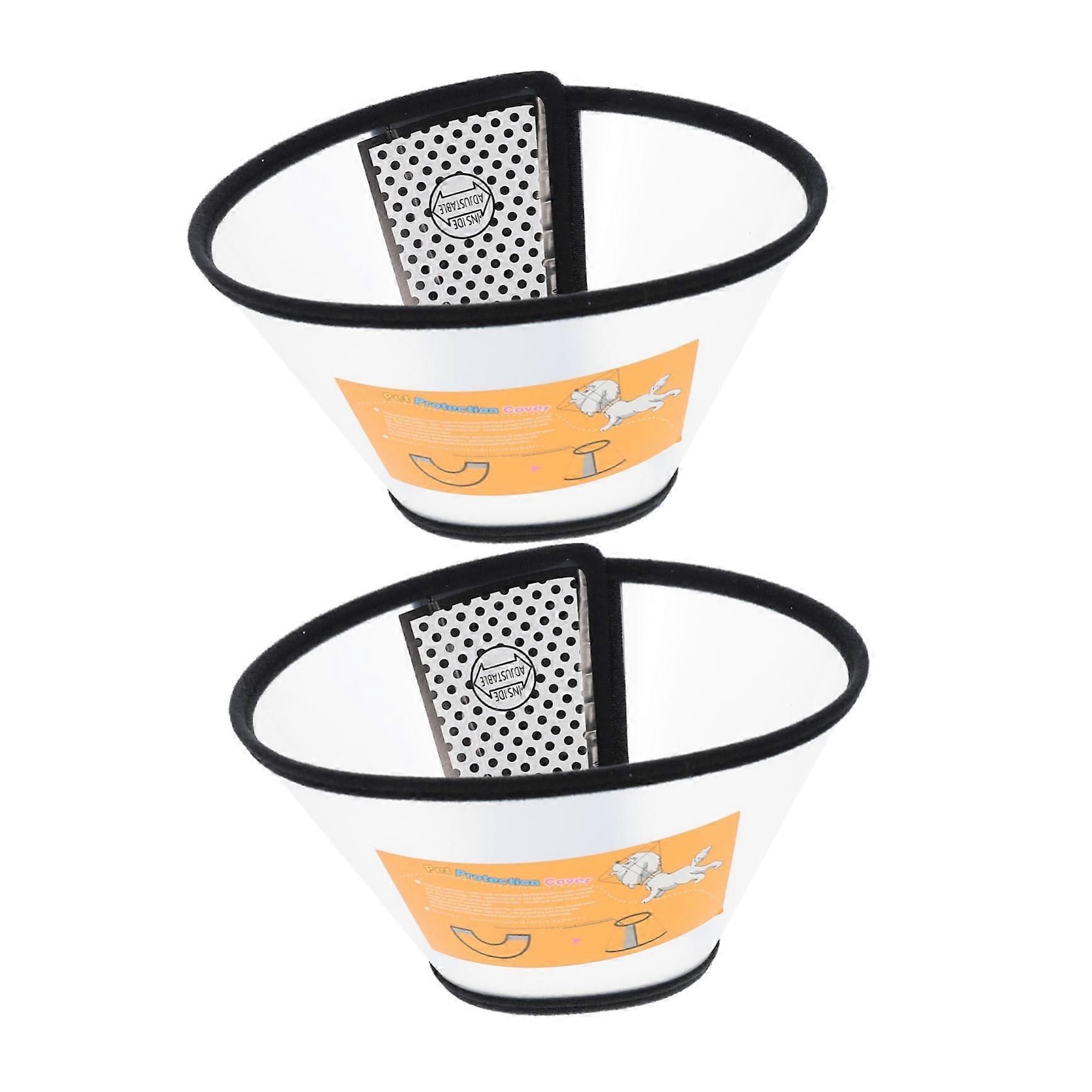 Pet Collar Pack Of 2 White PP, Scratch-Resistant Dog And Cat Collars, Cone Neck Circle Style