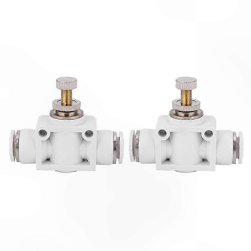 2-Pack Quick Coupling Throttle Valve, 8mm Pneumatic Tool Connector, White Air Speed Control Fitting