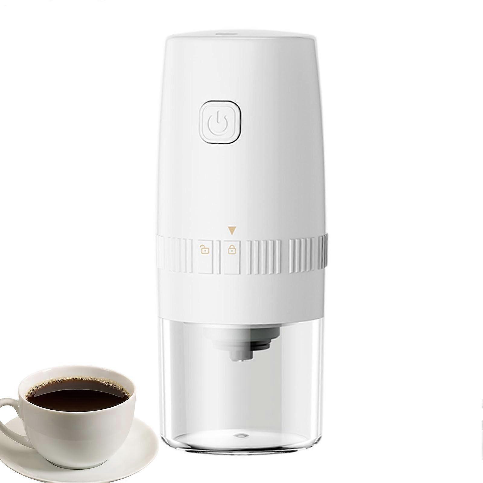 Coffee Grinder For Beans, Travel Coffee Grinder, Portable, Refillable, Dry Use, White
