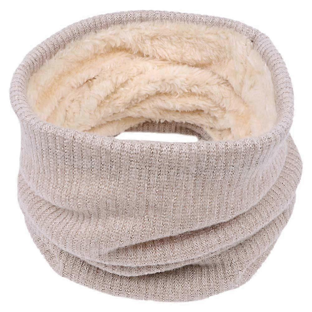Harsh Winter Neck Warmer Double-layer Soft Fleece Lined Neck Gaiter Thick Knit Circle Loop Scarf Windproof